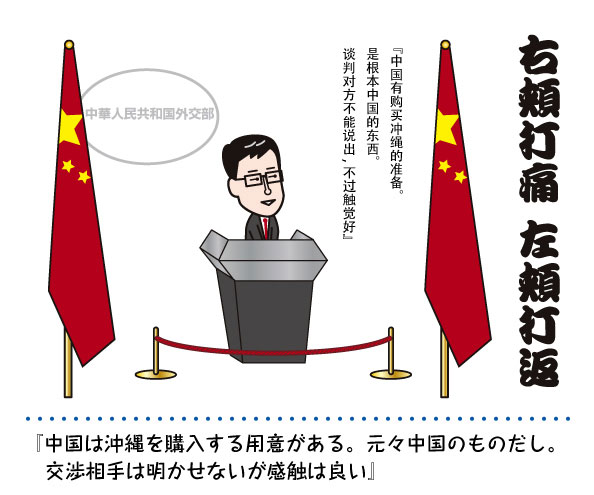 右頬打痛　左頬打返
